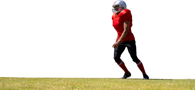 American Football Player Running on Transparent Field Background - Download Free Stock Videos Pikwizard.com