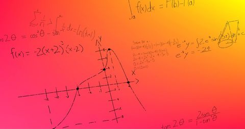 Handwritten Mathematics Equations on Vibrant Gradient Background - Download Free Stock Images Pikwizard.com