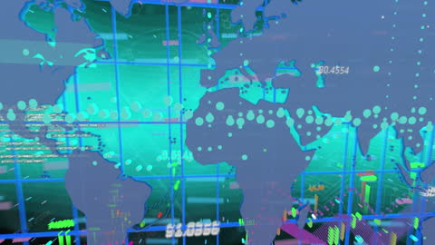 Global Technology Interface with Digital World Map