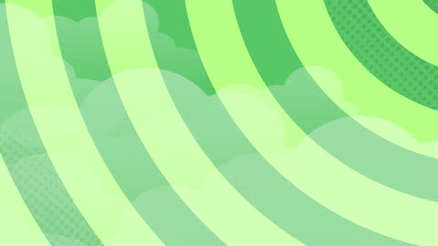 Dynamic Green Background with Moving Clouds and Circles
