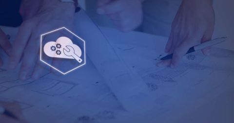 Collaborative digital engineering on architectural blueprints