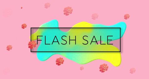 Flash sale promotion over colorful abstract design