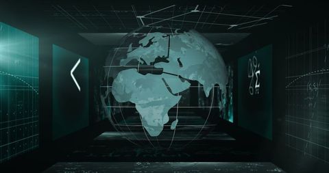 Futuristic Global Business with Digital Data Interface - Download Free Stock Images Pikwizard.com