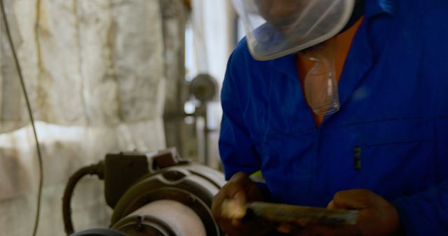 Industrial Worker Wearing Protective Gear Operating Machine - Download Free Stock Images Pikwizard.com