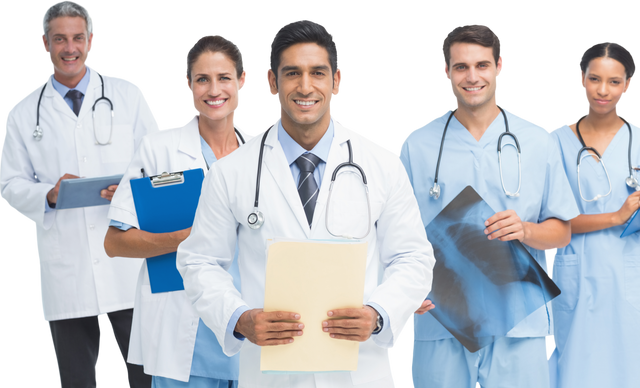 Diverse Medical Team Posing in Transparent Background - Download Free Stock Videos Pikwizard.com