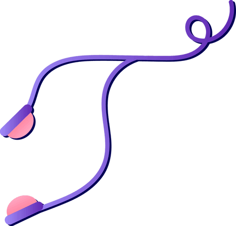 modern transparent purple earbuds with pink tips illustration - Download Free Stock Videos Pikwizard.com