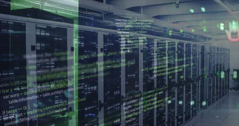 Server Room with Complex Data Processing Codes - Download Free Stock Images Pikwizard.com