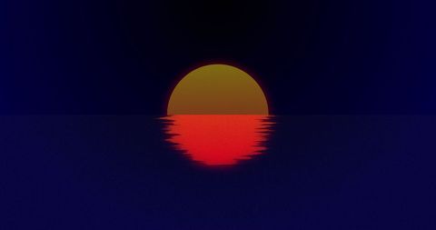 Abstract Sun over Ocean on Dark Horizon - Download Free Stock Images Pikwizard.com