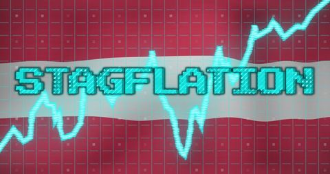Stagflation Concept With Latvia Flag and Chart - Download Free Stock Images Pikwizard.com