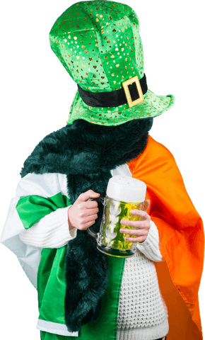 saint patrick's enthusiast in festive attire and transparent green drink - Download Free Stock Videos Pikwizard.com