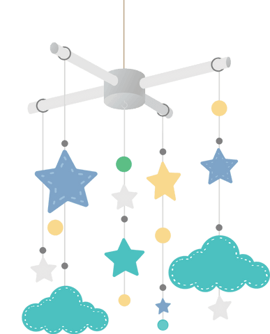 ceiling mobile with clouds and stars on transparent background - Download Free Stock Videos Pikwizard.com