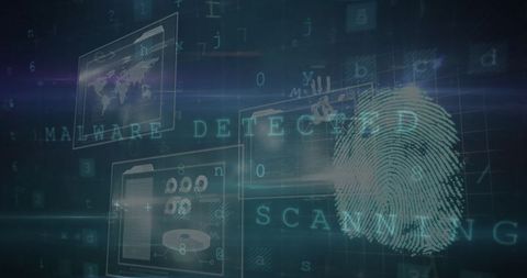 Cybersecurity Concept with Fingerprint and Data Interface - Download Free Stock Images Pikwizard.com