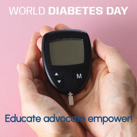 World diabetes day highlighting glucometer for awareness