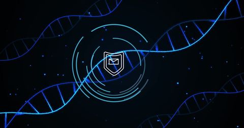 Cybersecurity and Data Shield with DNA Pattern - Download Free Stock Images Pikwizard.com