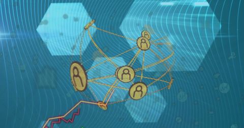 Digital Global Network with People Icons Over Statistical Data - Download Free Stock Images Pikwizard.com