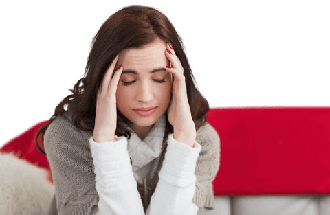 Transparent Stress Relief Meditation Pose by Caucasian Woman