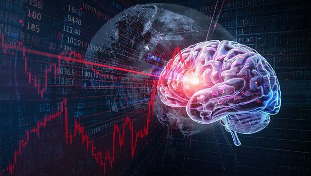 Futuristic 3D Brain with Neural Data Visualization in Virtual Space