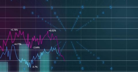 Dynamic Financial Data Visualization on Digital Grid Background - Download Free Stock Images Pikwizard.com