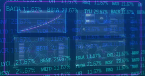 Animated Stock Market Analysis on Digital Interface Background