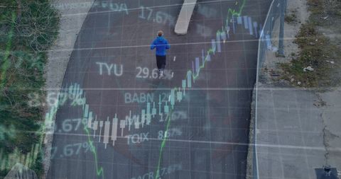 Financial Graph Overlay with Fitness Journey