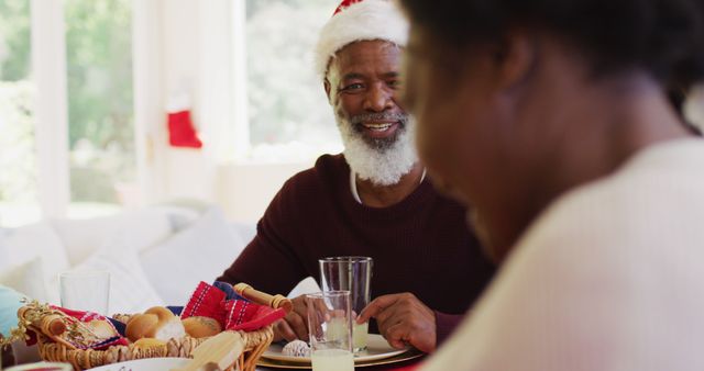 Happy Senior Couple Celebrating Christmas at Home - Download Free Stock Images Pikwizard.com