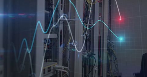 Financial Analytics Displayed Over Modern Server Room - Download Free Stock Images Pikwizard.com