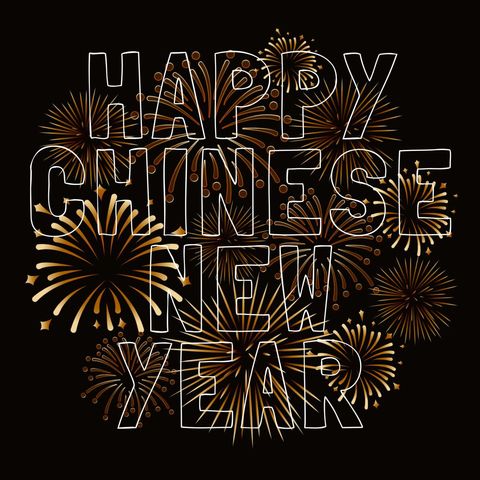 lunar new year fireworks with festive greeting - Download Free Stock Templates Pikwizard.com