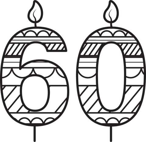 Transparent Birthday Candles Number 60 with Design - Download Free Stock Videos Pikwizard.com