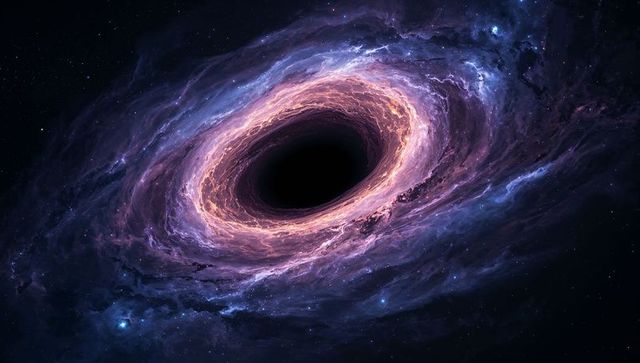 Stunning Cosmic Black Hole and Vivid Nebula Artwork