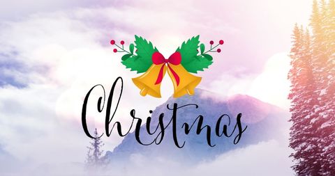 Christmas Bells with Winter Mountain Background - Download Free Stock Images Pikwizard.com