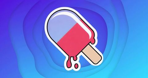 Colorful Melting Popsicle on Gradient Background for Summer Vibe