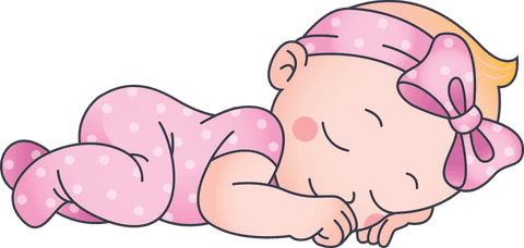 Adorable Cartoon Baby Sleeping on Transparent Background
