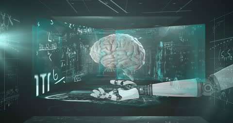 Futuristic Artificial Intelligence Interface with Robotics and Data