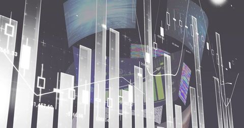 Abstract Digital Data Analytics with Global Connection Graphics