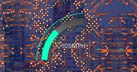 Digital Speedometer Car Interface Overlaid on Cityscape - Download Free Stock Images Pikwizard.com