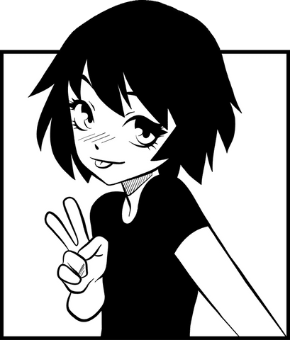 playful anime girl flashing peace sign, transparent background - Download Free Stock Videos Pikwizard.com