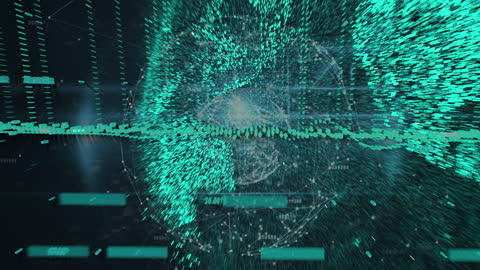 Digital Globe with Network Connections and Motion Effects