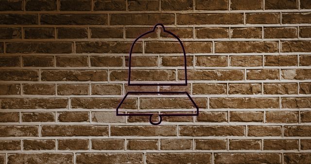 Digital Bell Icon on Rustic Brick Background - Download Free Stock Images Pikwizard.com