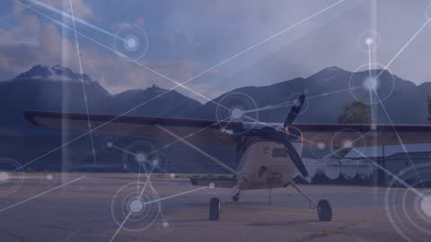 Networking Concepts Overlay on Airplane Tarmac