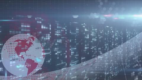 Futuristic Digital Data World with Globe Animation