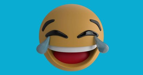 Laughing Crying Emoji on Bright Blue Background - Download Free Stock Images Pikwizard.com