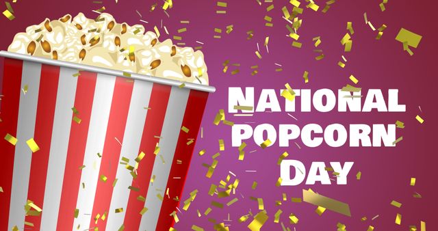 Celebrating National Popcorn Day with Popped Kernels and Confetti - Download Free Stock Images Pikwizard.com