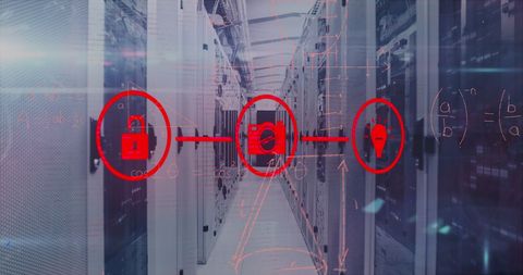 Conceptual Illustration of Data Security in Server Room - Download Free Stock Images Pikwizard.com