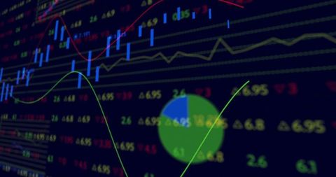 Stock Market Analytics on Digital Trading Screen