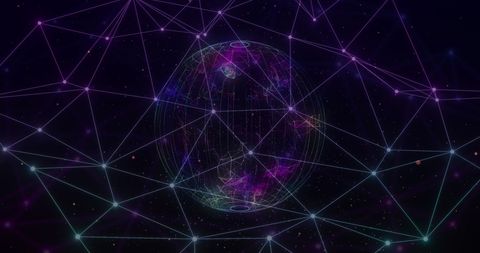 Digital Network with Glowing Nodes and Global Connections - Download Free Stock Images Pikwizard.com