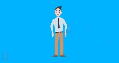 Pictogram of Businessman with Tie on Blue Background - Download Free Stock Images Pikwizard.com
