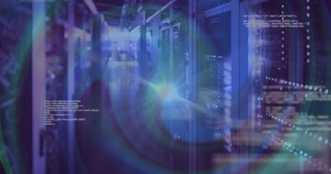 Data Processing in Modern Server Room with Digital Interface - Download Free Stock Images Pikwizard.com