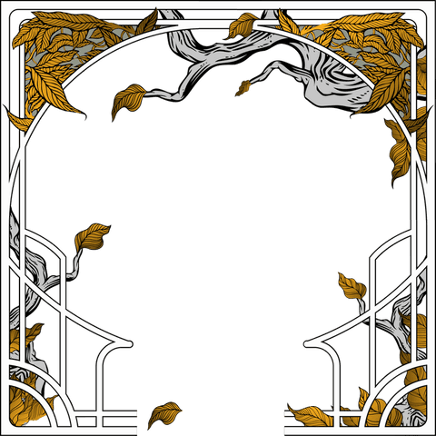 Elegant Transparent Frame With Gold Leaves Art Nouveau Style