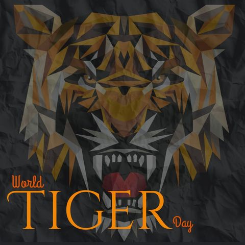 geometric tiger art celebrating international tiger awareness day - Download Free Stock Templates Pikwizard.com