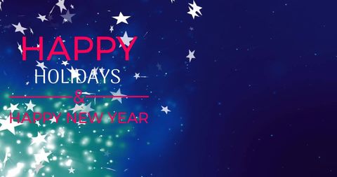 Festive Holiday Greetings with Stars Transforming in Blue Background - Download Free Stock Images Pikwizard.com